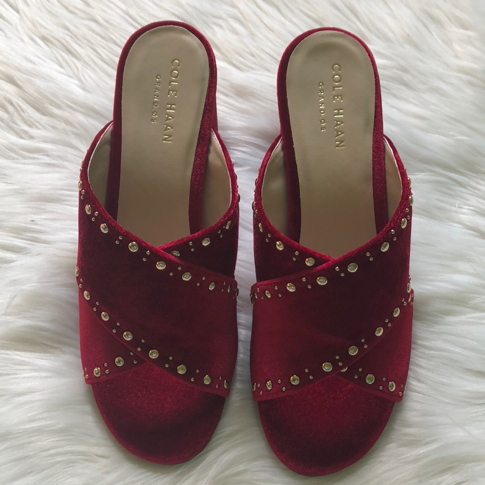 Cole Haan Gabby Studded Slip-On Block Heel Sandal - Picture 3 of 8